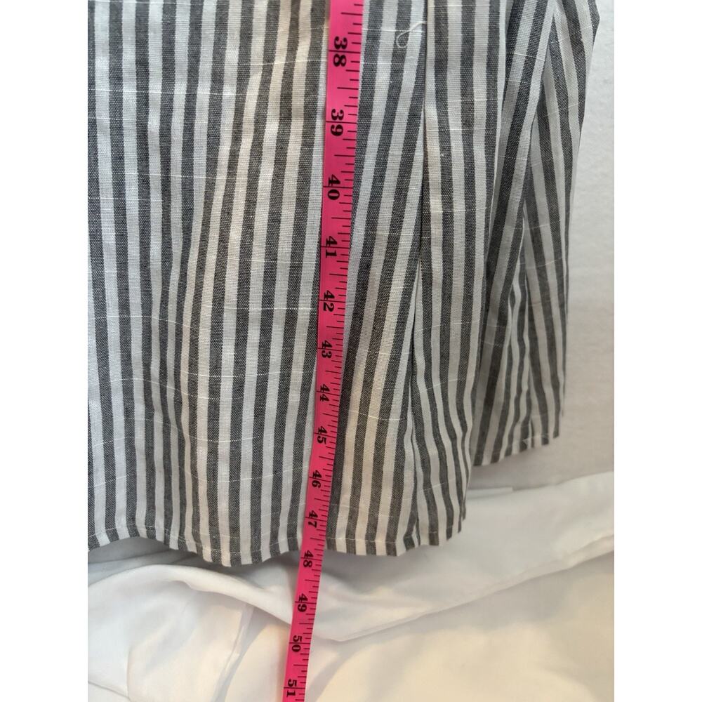 Musera Strapless Maxi Dress Medium Gray White Stripe Pockets Coastal Grandmother - Picture 4 of 10